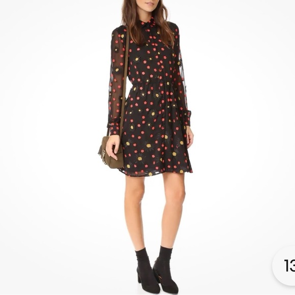 Alice+Olivia floral embellished long-sleeved dress - Picture 2 of 6